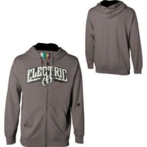 NEW Electric Mens Charcoal Hoodie Jacket Front Zip